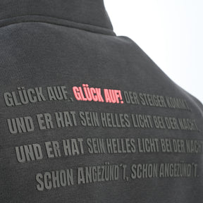 Zip-Jacke "GLÜCK AUF" Washedblack