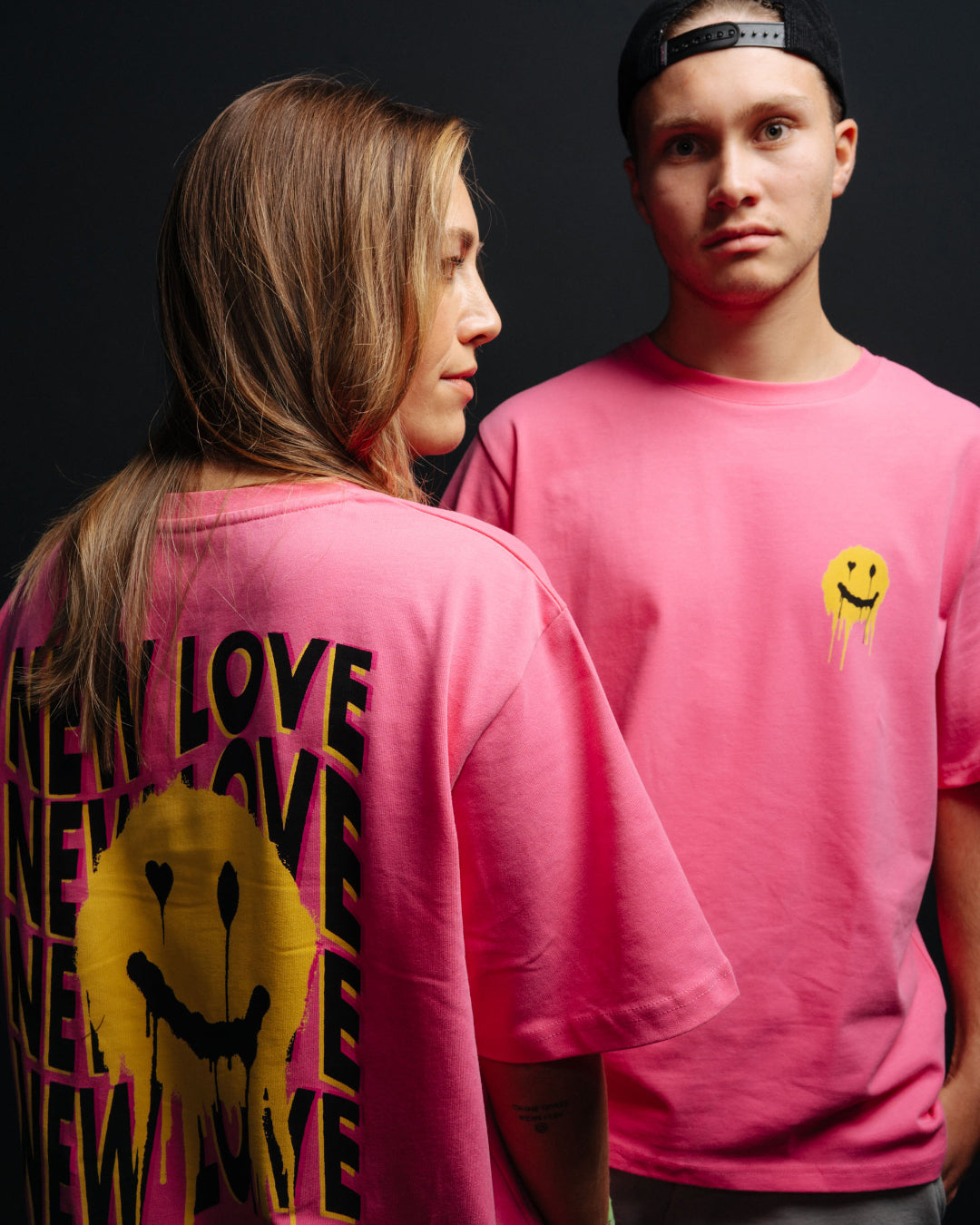 Pink Oversized Shirt Smiley