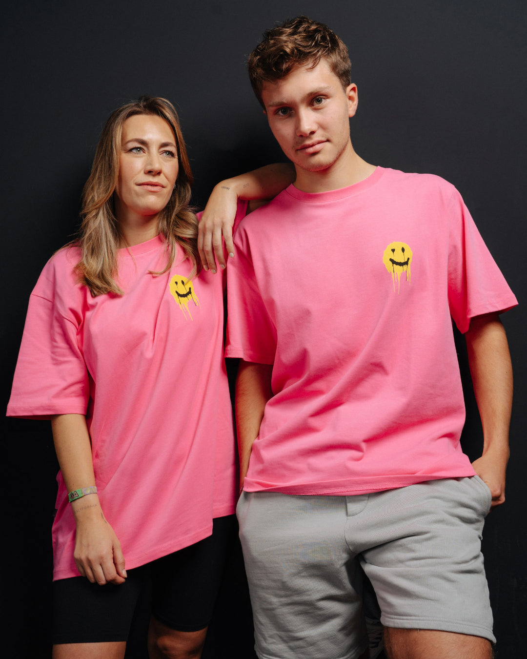 Pink Oversized Shirt Smiley