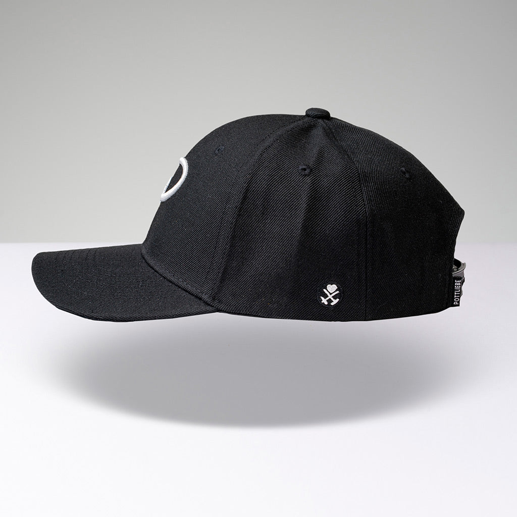 Gorra de béisbol "P" - Negro Blanco 