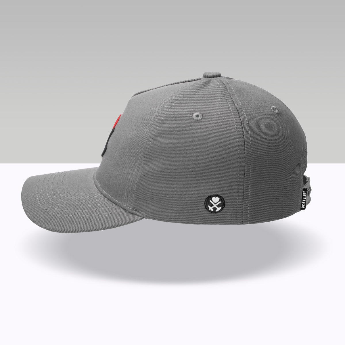 Charcoal &amp; Heart Baseball Cap - Grey 